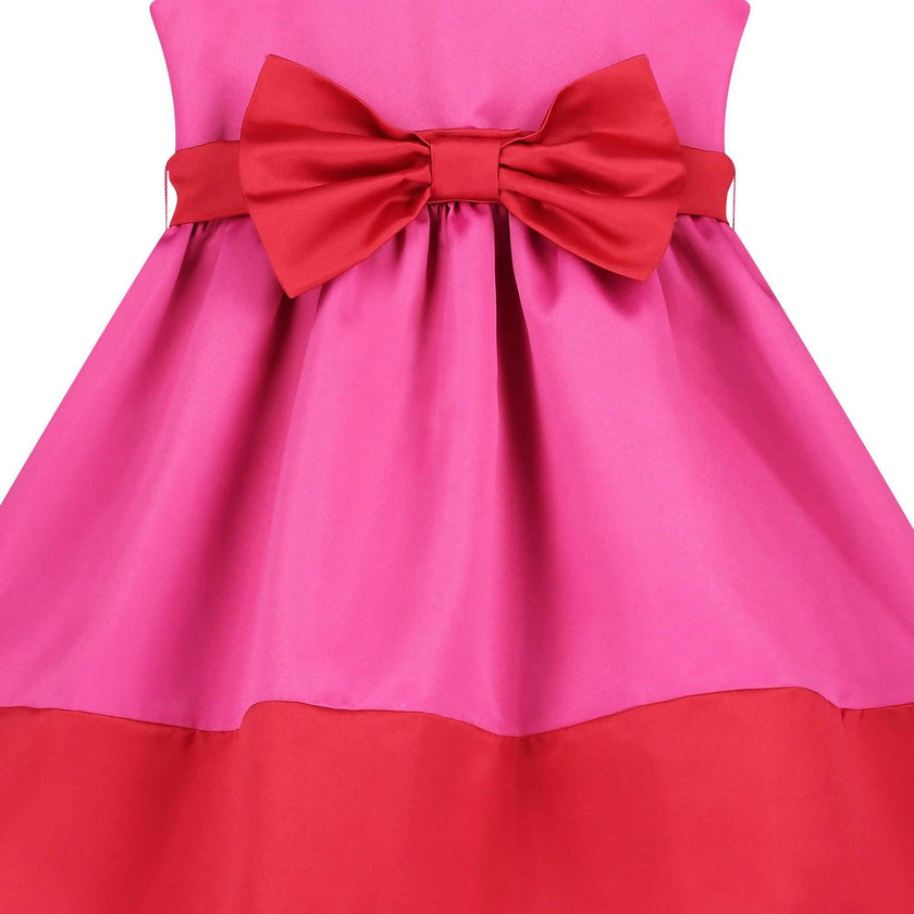 Florence Bow Satin Girls Party Dress