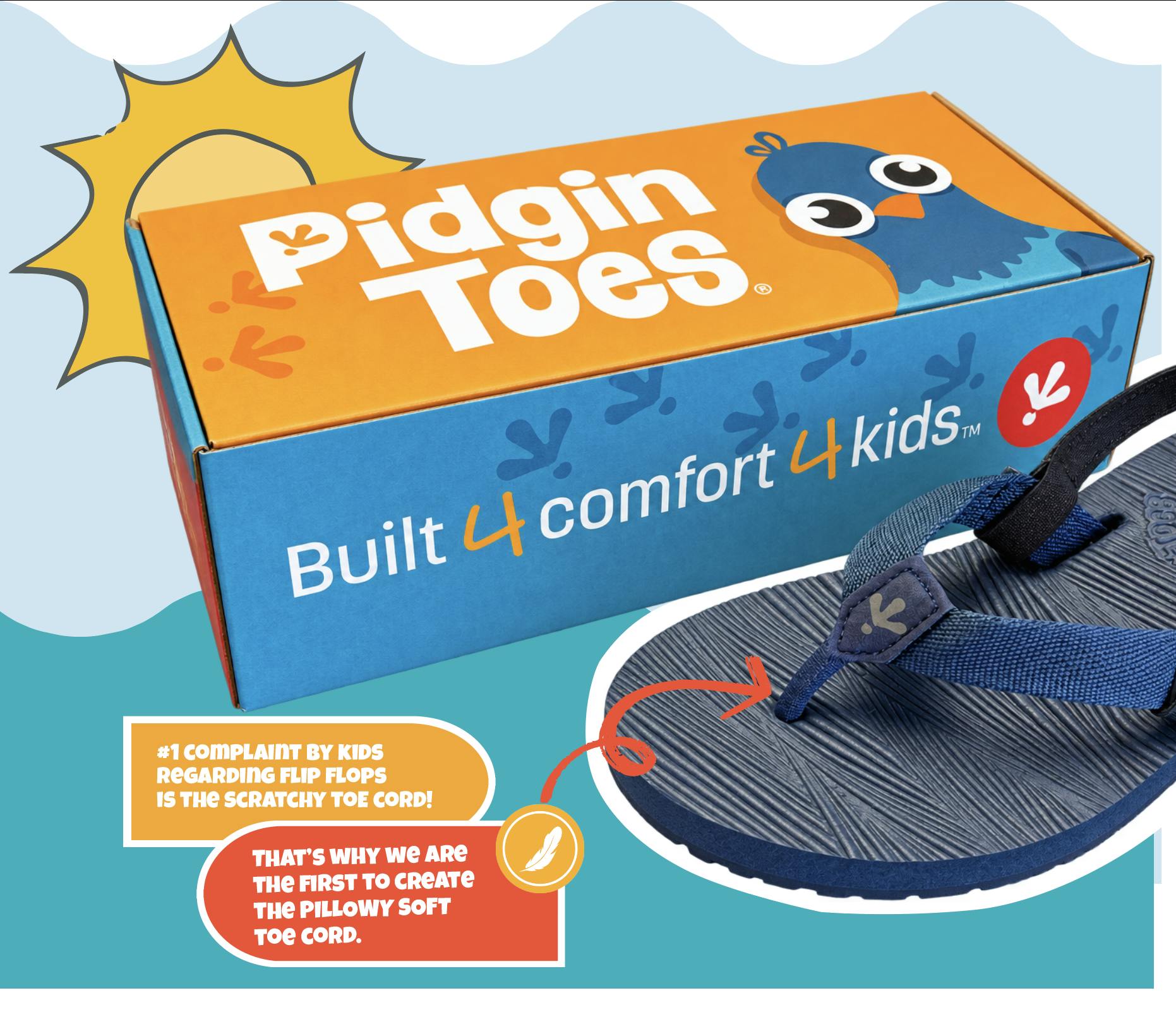 Pidgin Toes® Kids' Flip Flop, Berry