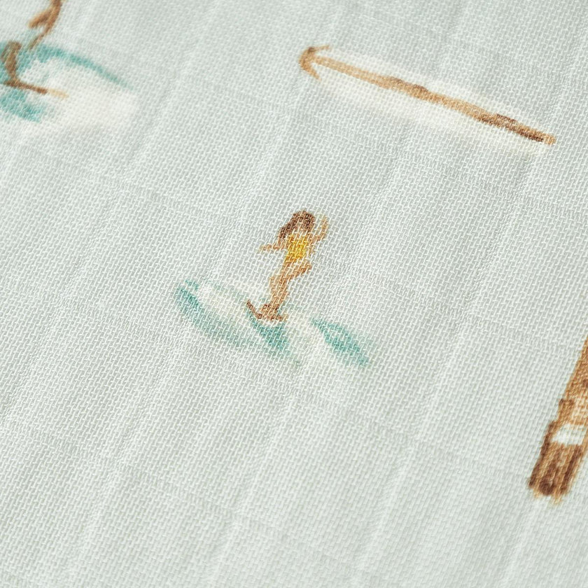 Vintage Surf Bamboo Muslin Swaddle Blanket