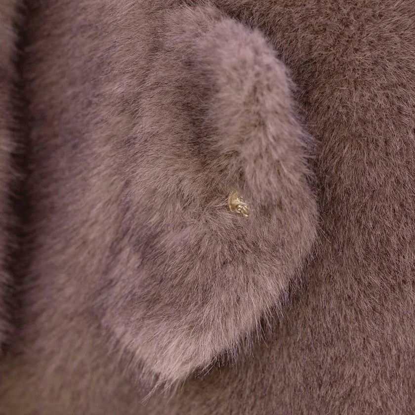 TARTINE ET CHOCOLAT Faux Fur Dress Coat - Chataigne