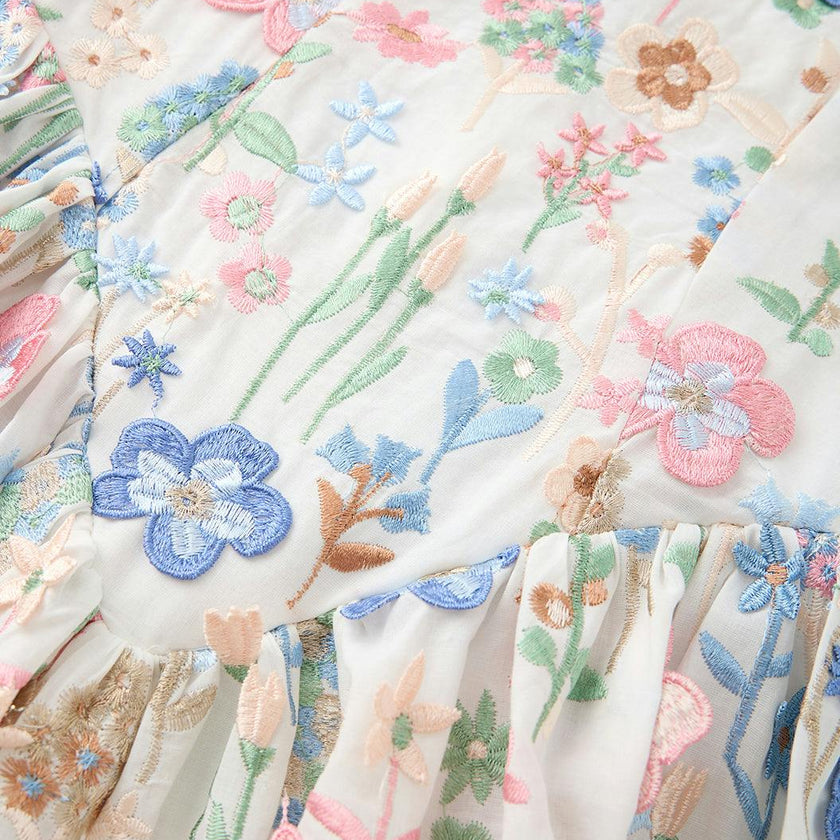 Everly Embroidered Mini Dress