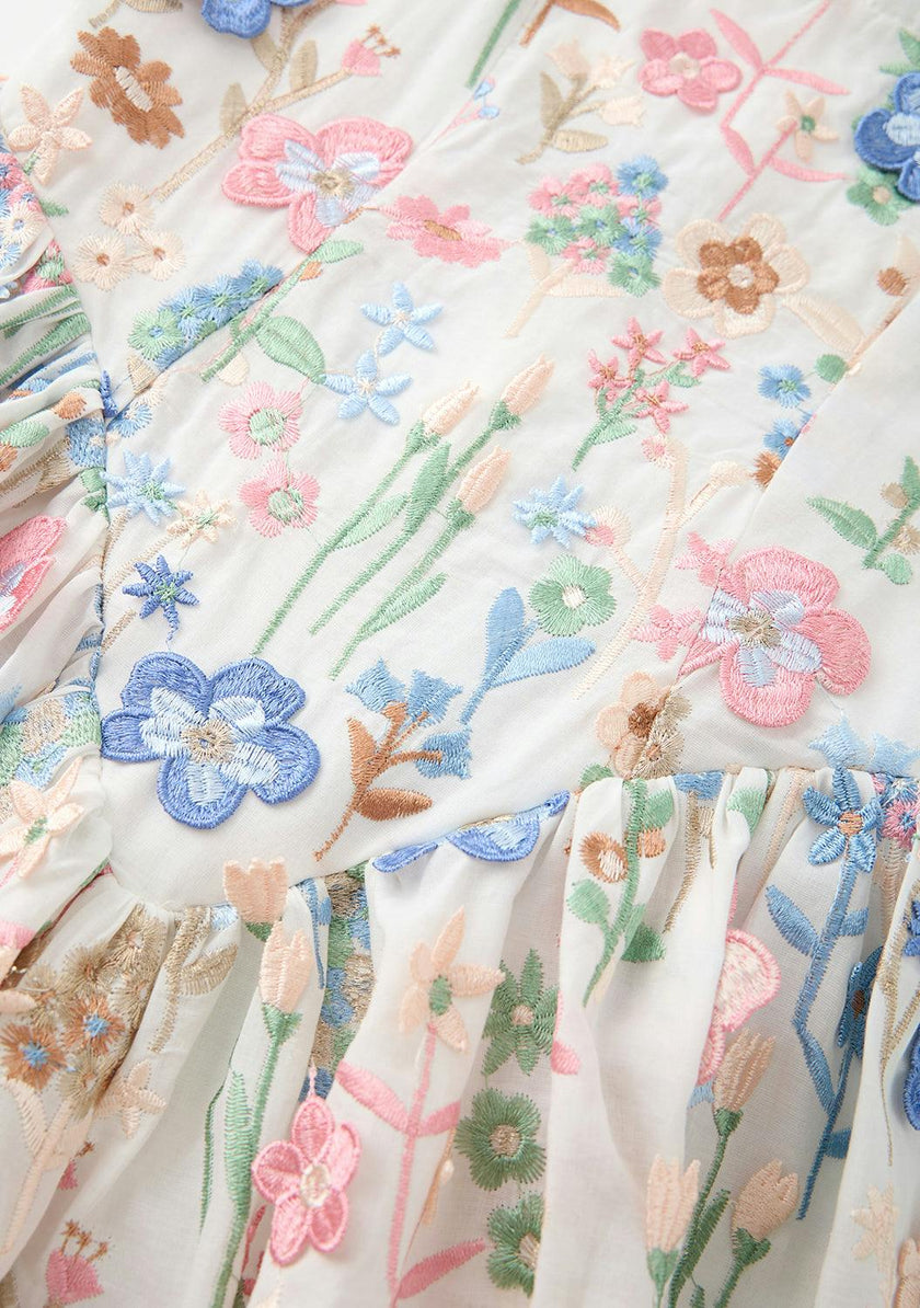 Everly Embroidered Mini Dress