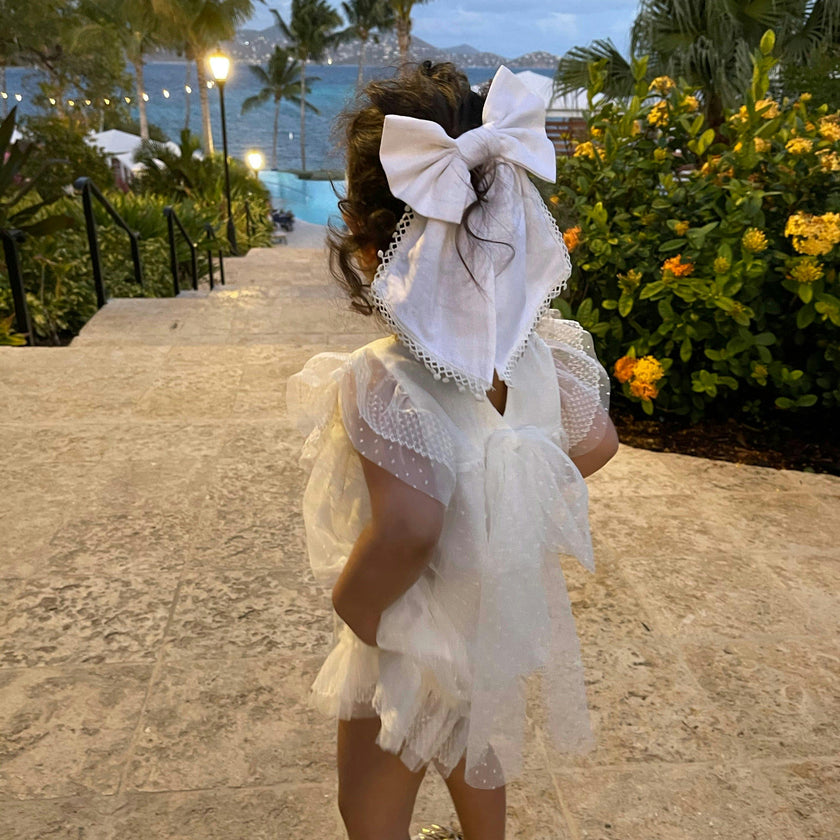 White Jaylin Hair Bow