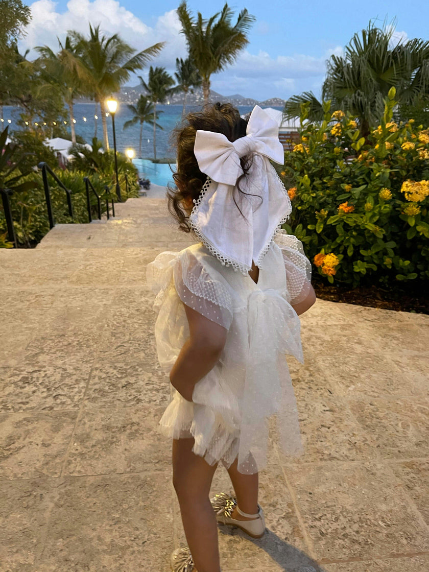 White Jaylin Hair Bow