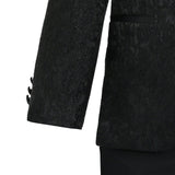 Textured Suit Set with Satin Lapels