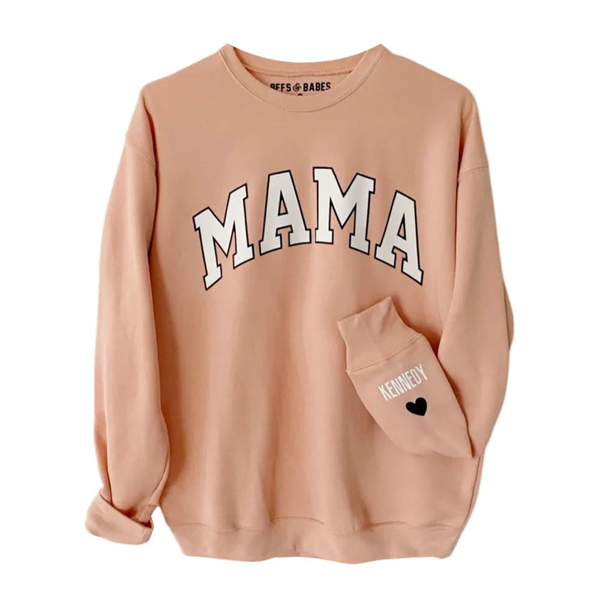 Mama Personalized Love on the Cuff Sweatshirt, Blush