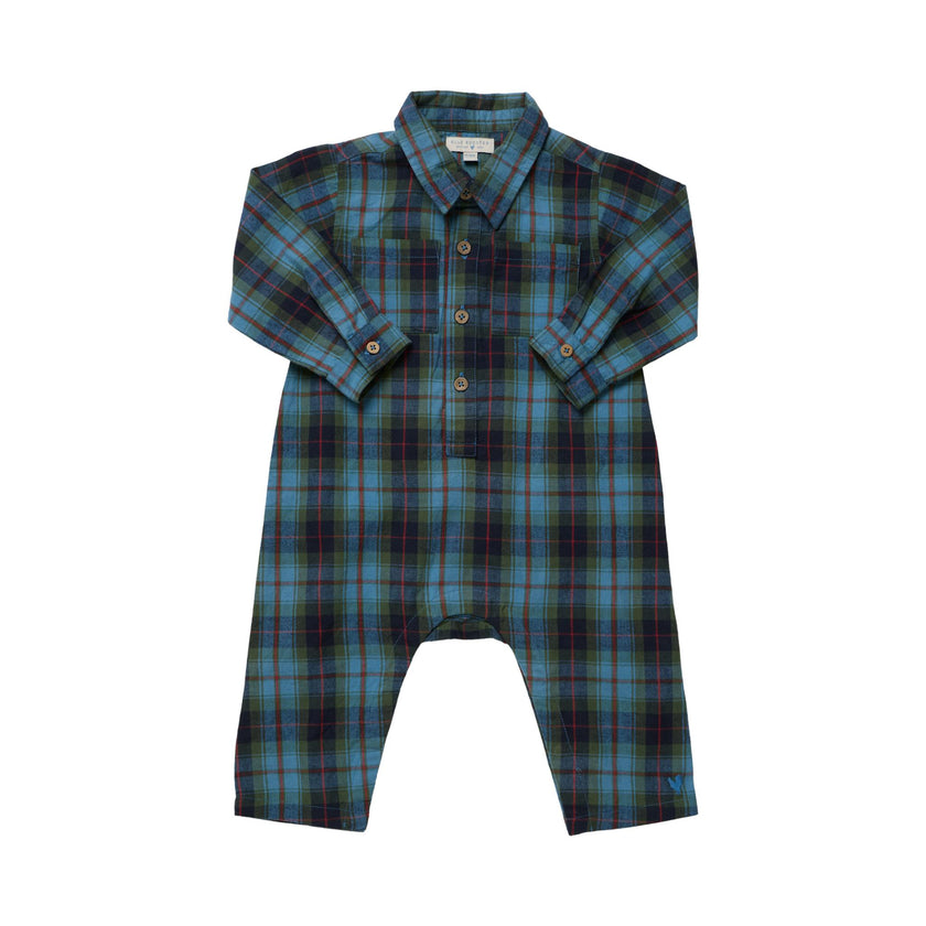 Baby Boys Easton Jumper - Blue Tartan