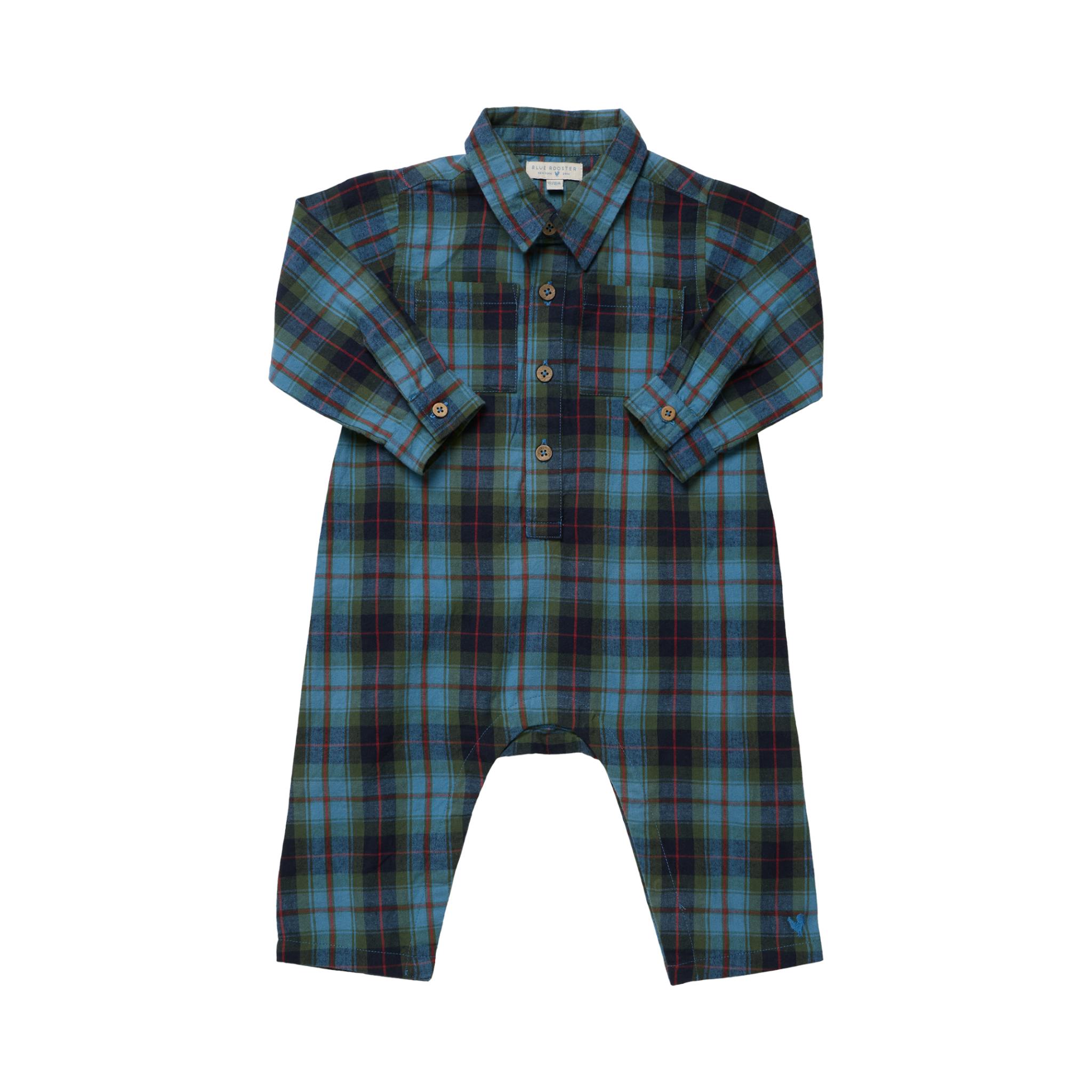 Baby Boys Easton Jumper - Blue Tartan