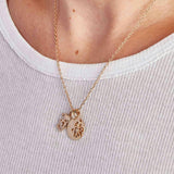 Personalized Crystal Mummy Necklace, 14k Gold Plated