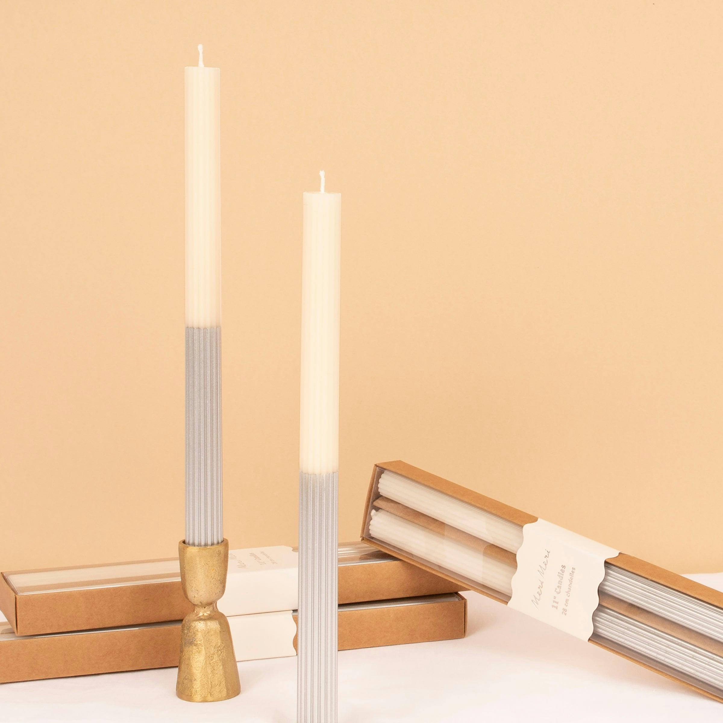 Silver Dipped Table Candles