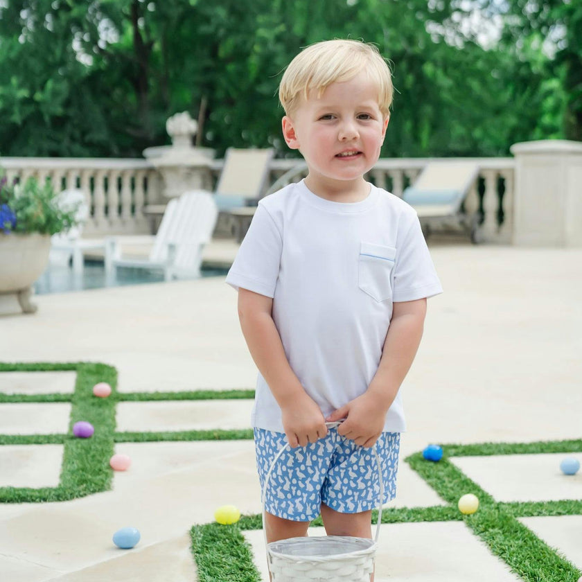 Walker Boys' Short Set - Easter Time Blue
