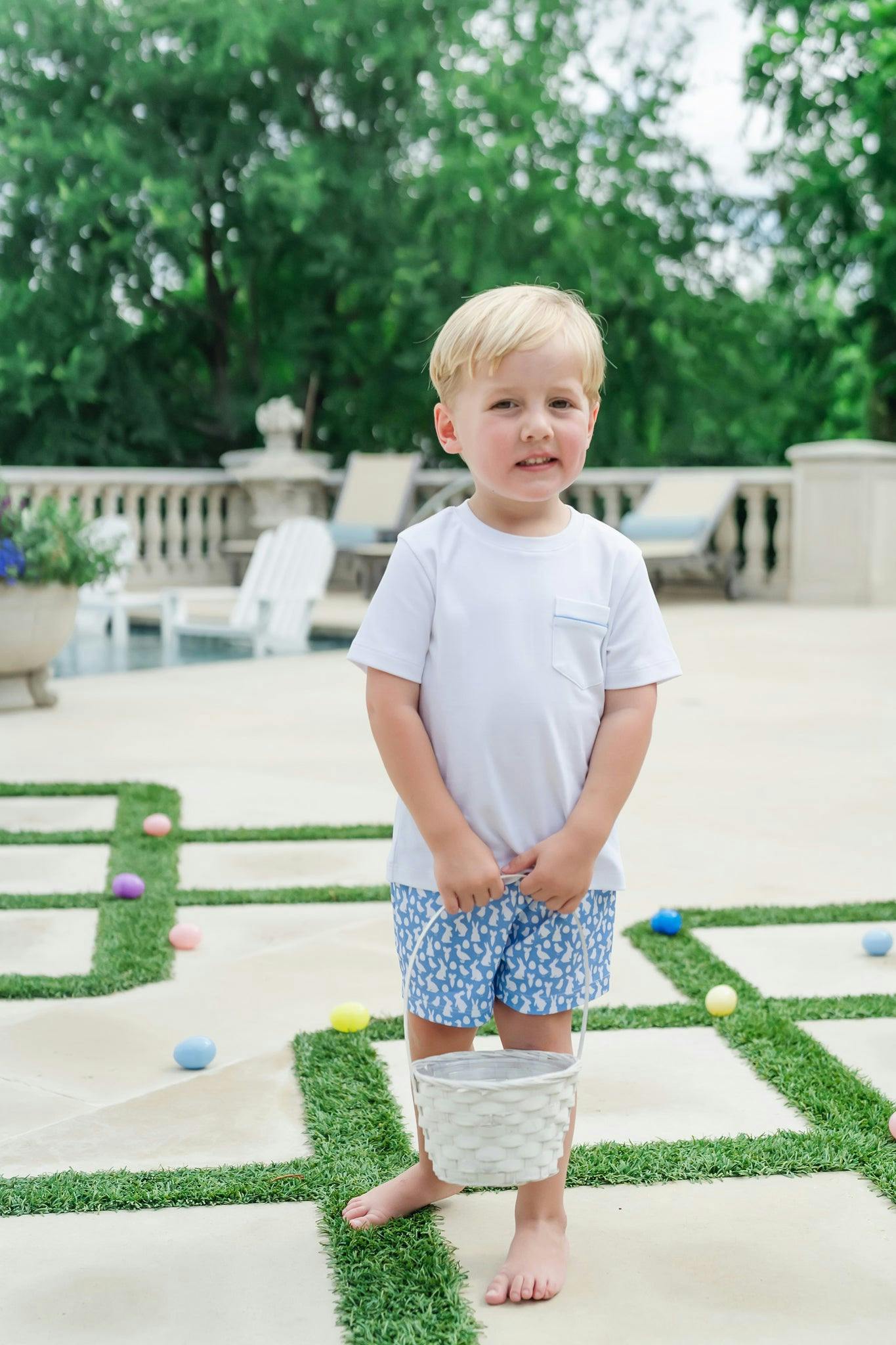 Walker Boys' Short Set - Easter Time Blue