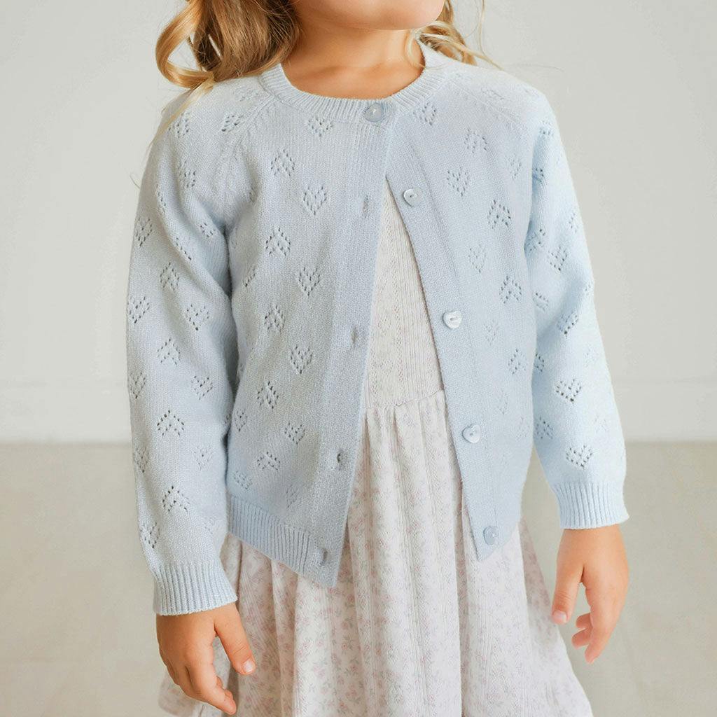 Soft Cloud Blue Pointelle Cardigan