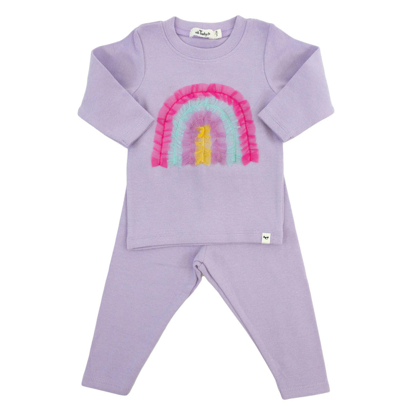 Bright Tulle Rainbow Applique Two Piece Set