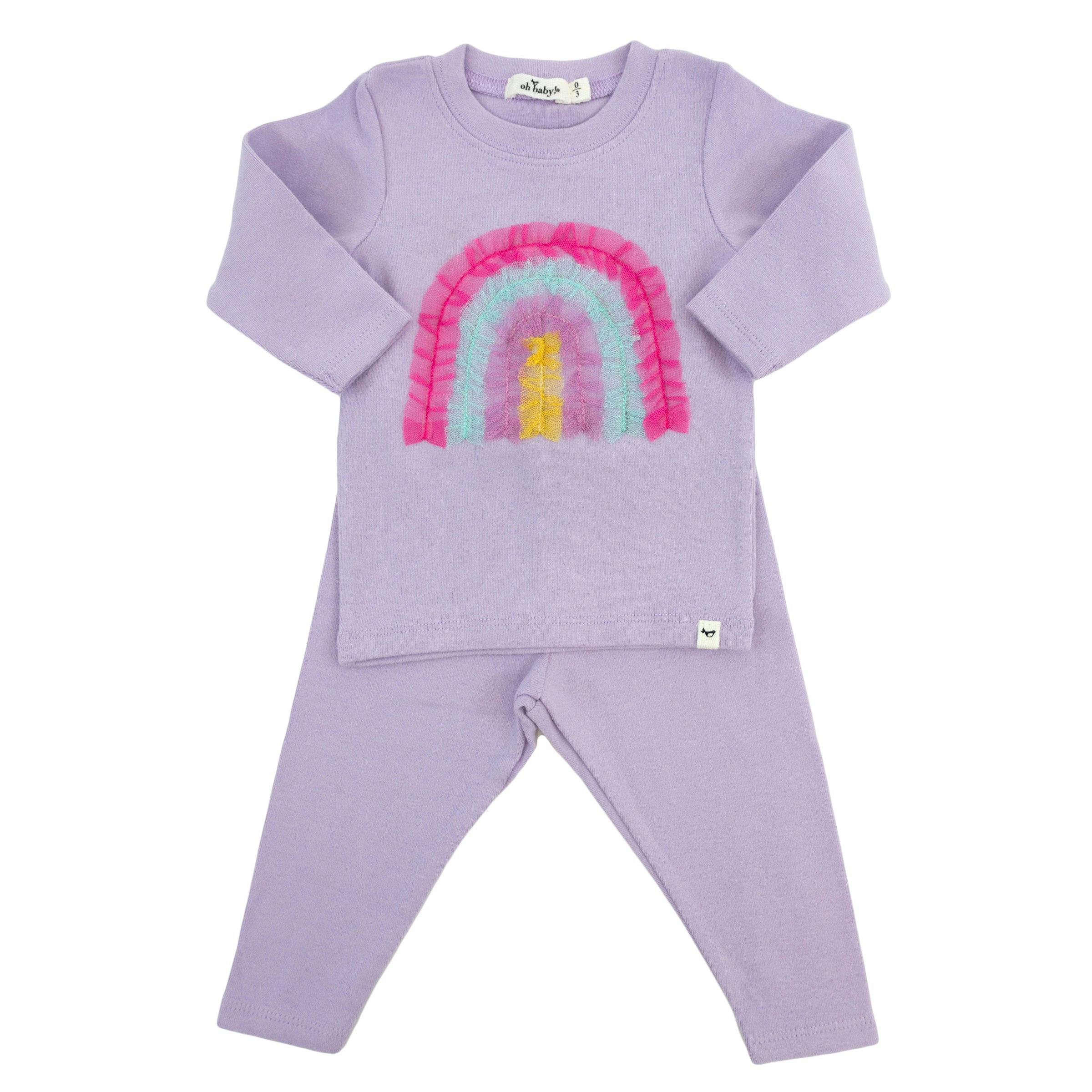 Bright Tulle Rainbow Applique Two Piece Set