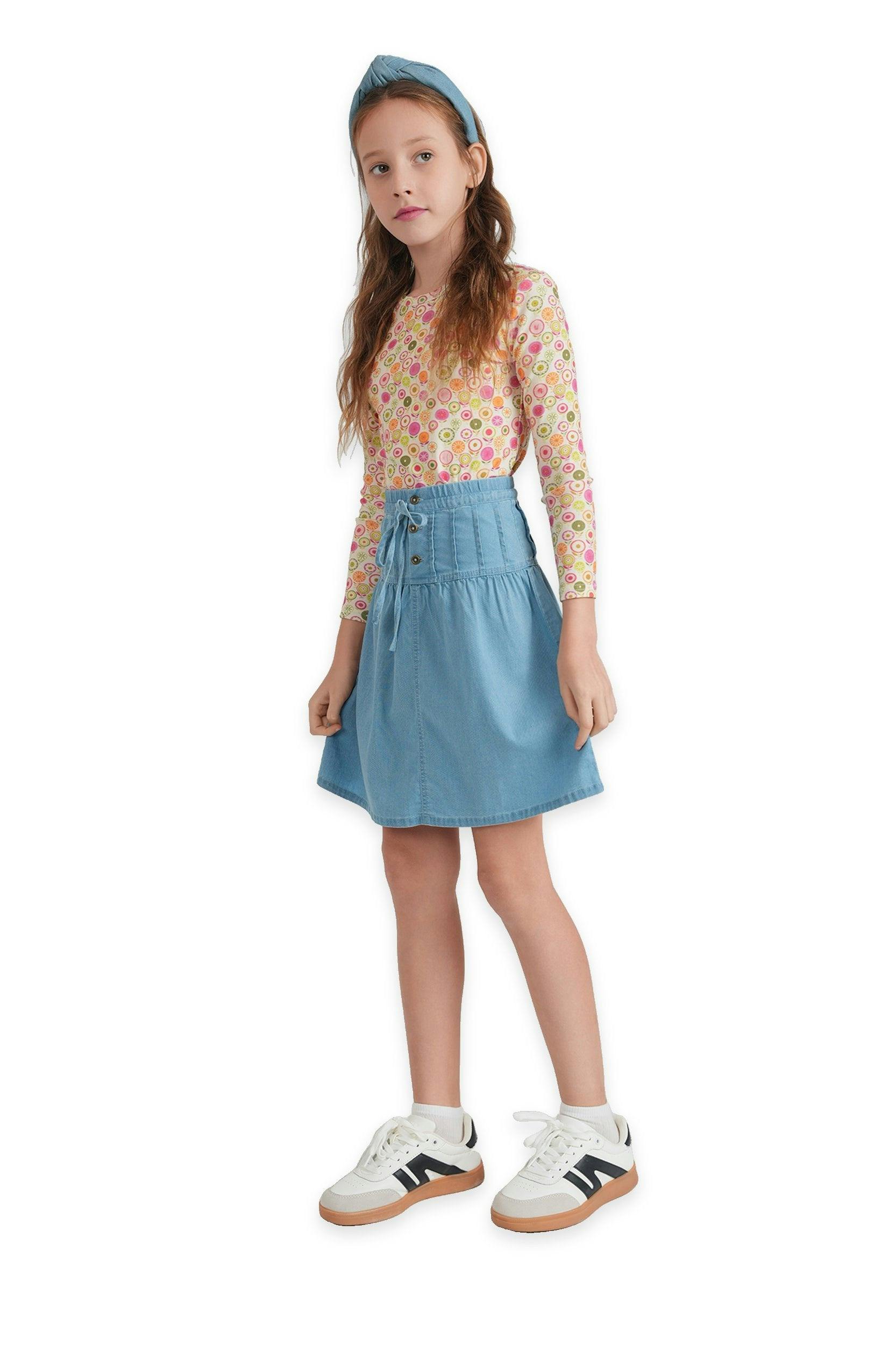 Top With Circle Flower Print