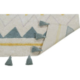 Azteca Natural Washable Rug, Blue