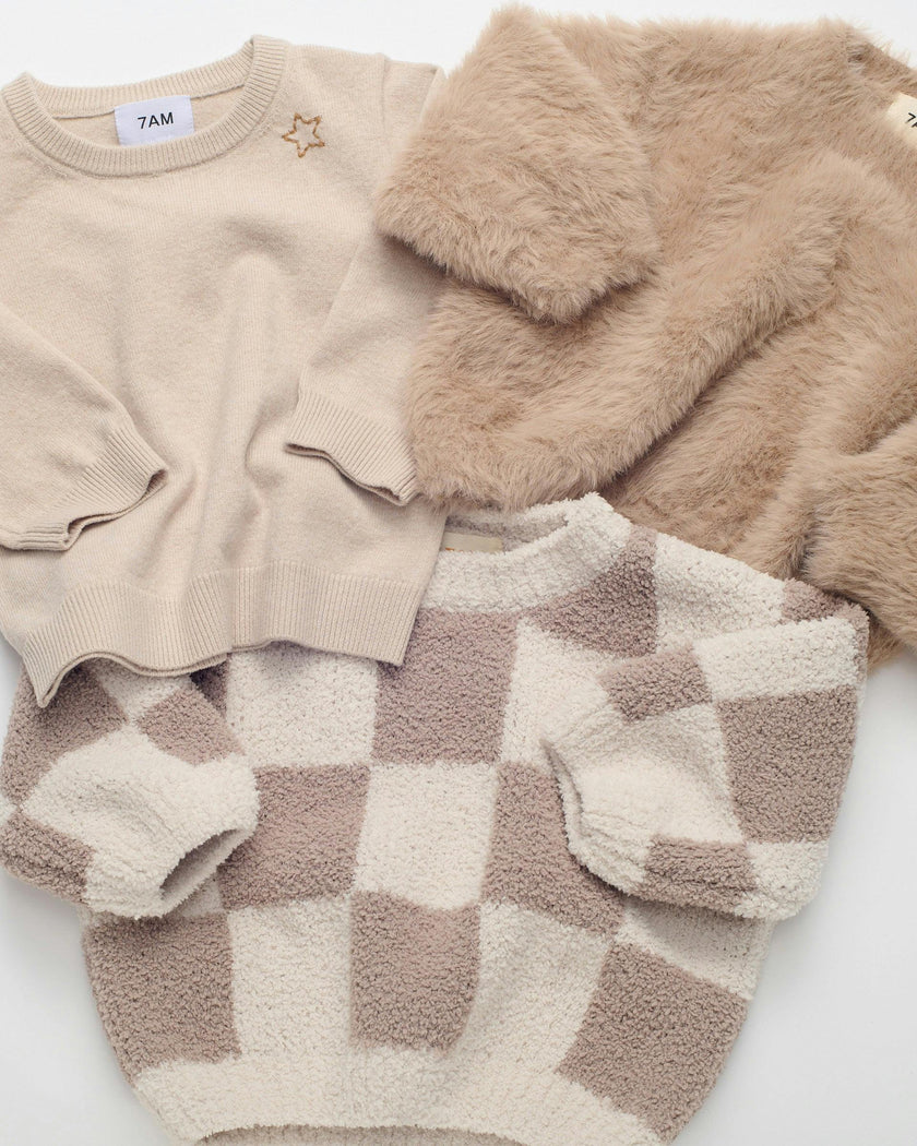 Boxy Sweater • Checkers Fuzzy