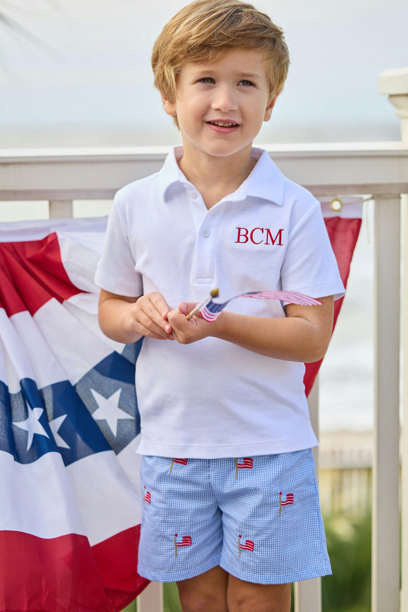 Embroidered Basic Short - Flags