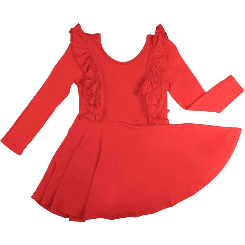 Long Sleeve Ruffle Twirl Dress