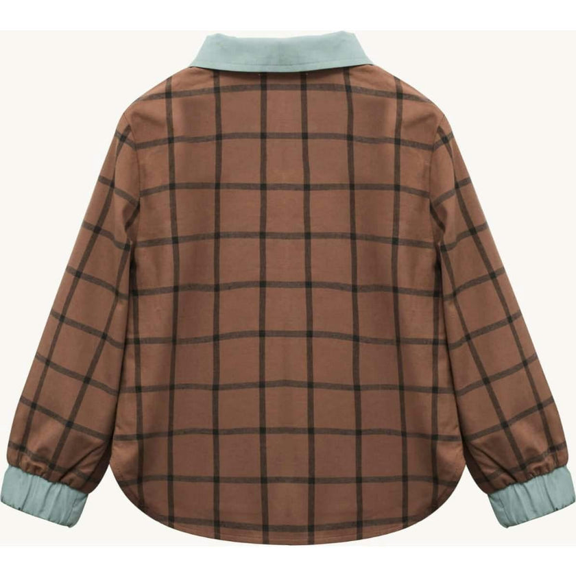 children's plaid shirt - cocoa brown