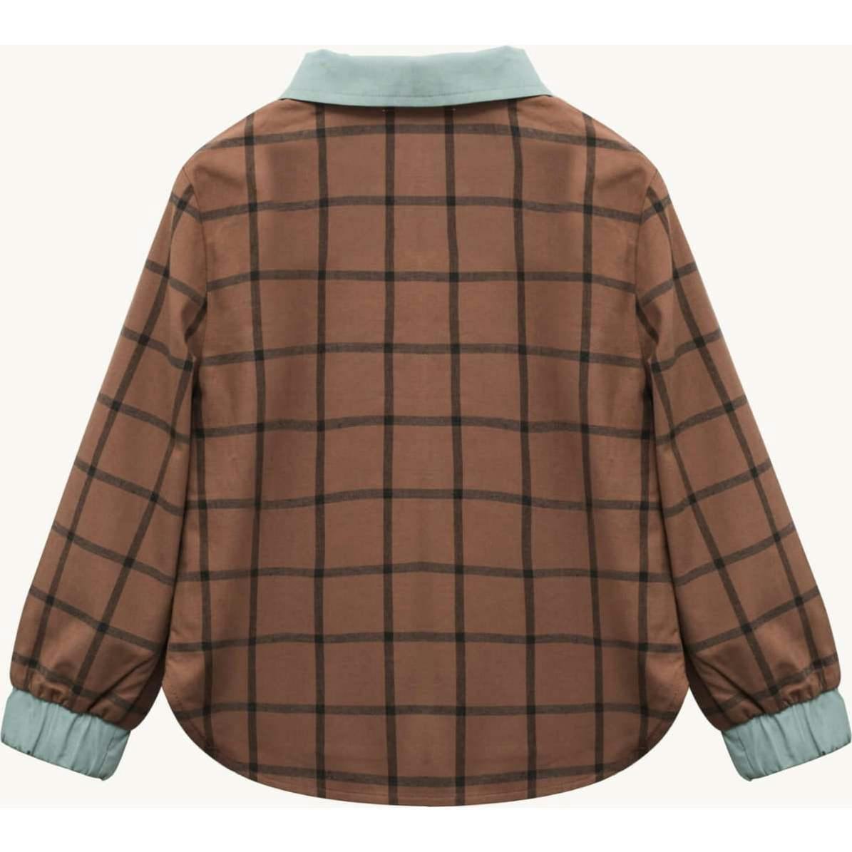 children's plaid shirt - cocoa brown