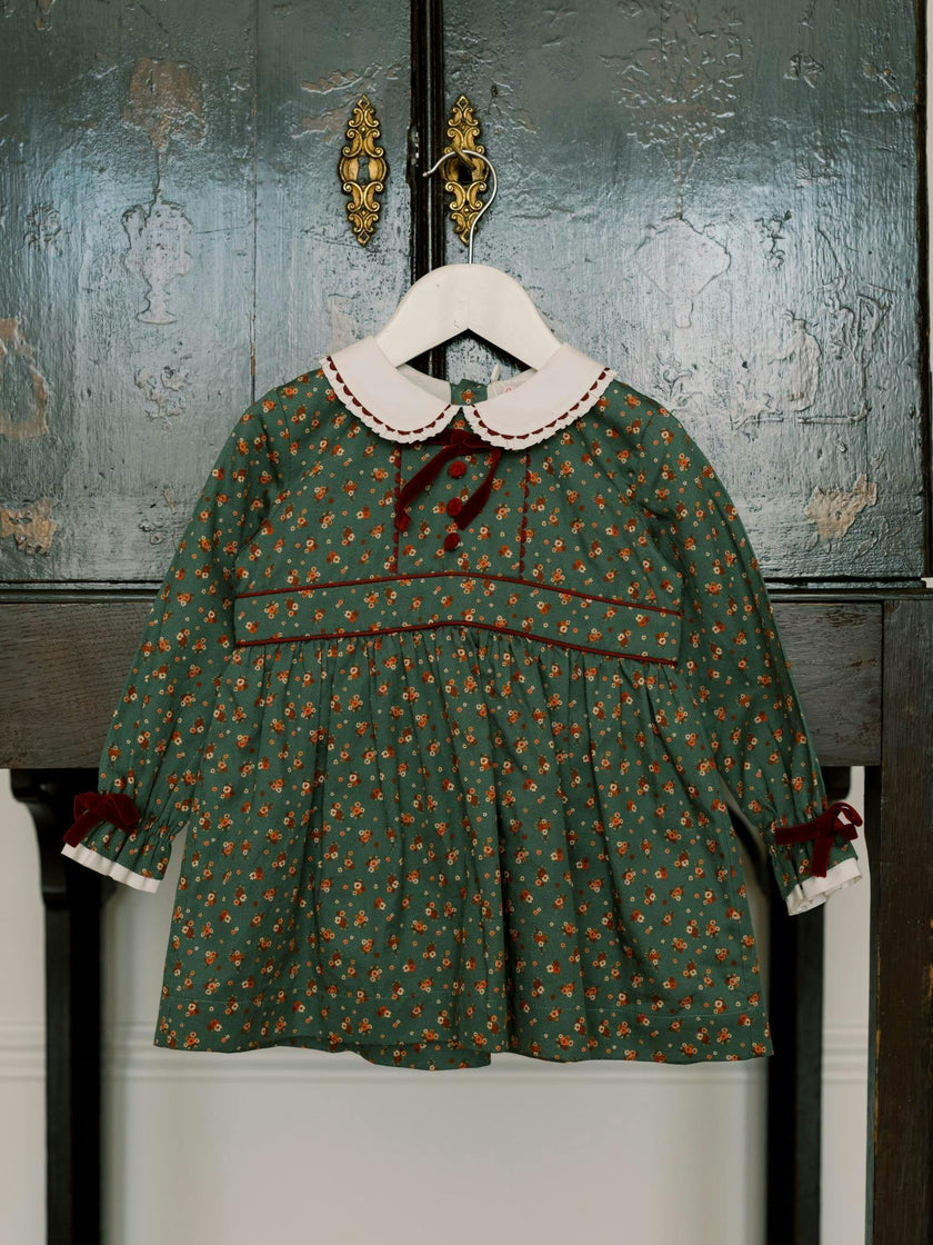 Green Floral Lilly Baby Girl Set