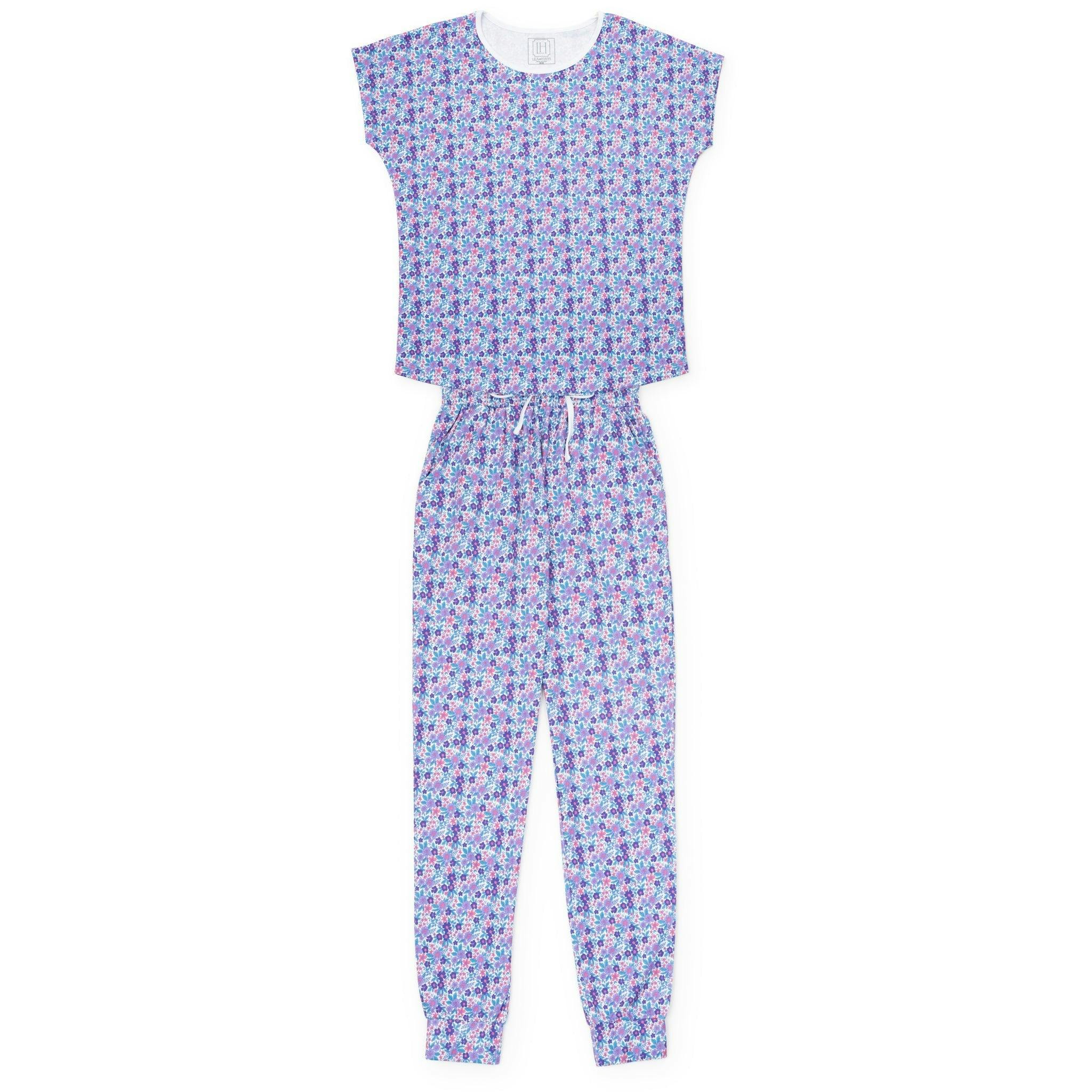 Melanie Women's Pajama Jogger Pant Set - Blackberry Floral