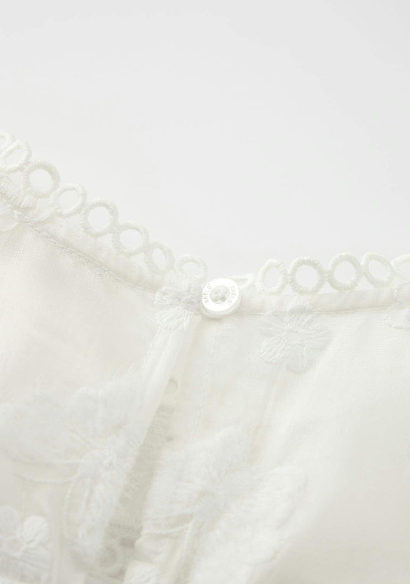 Alisha Frill Embroidery Mini Dress