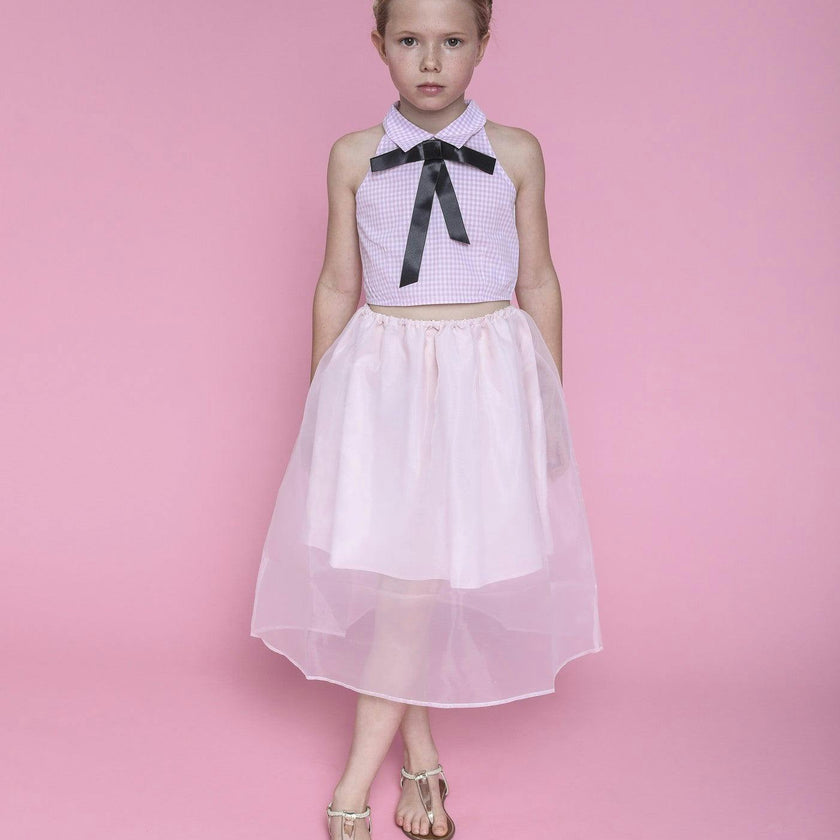 Louise (carnation pink gingham and skirt)
