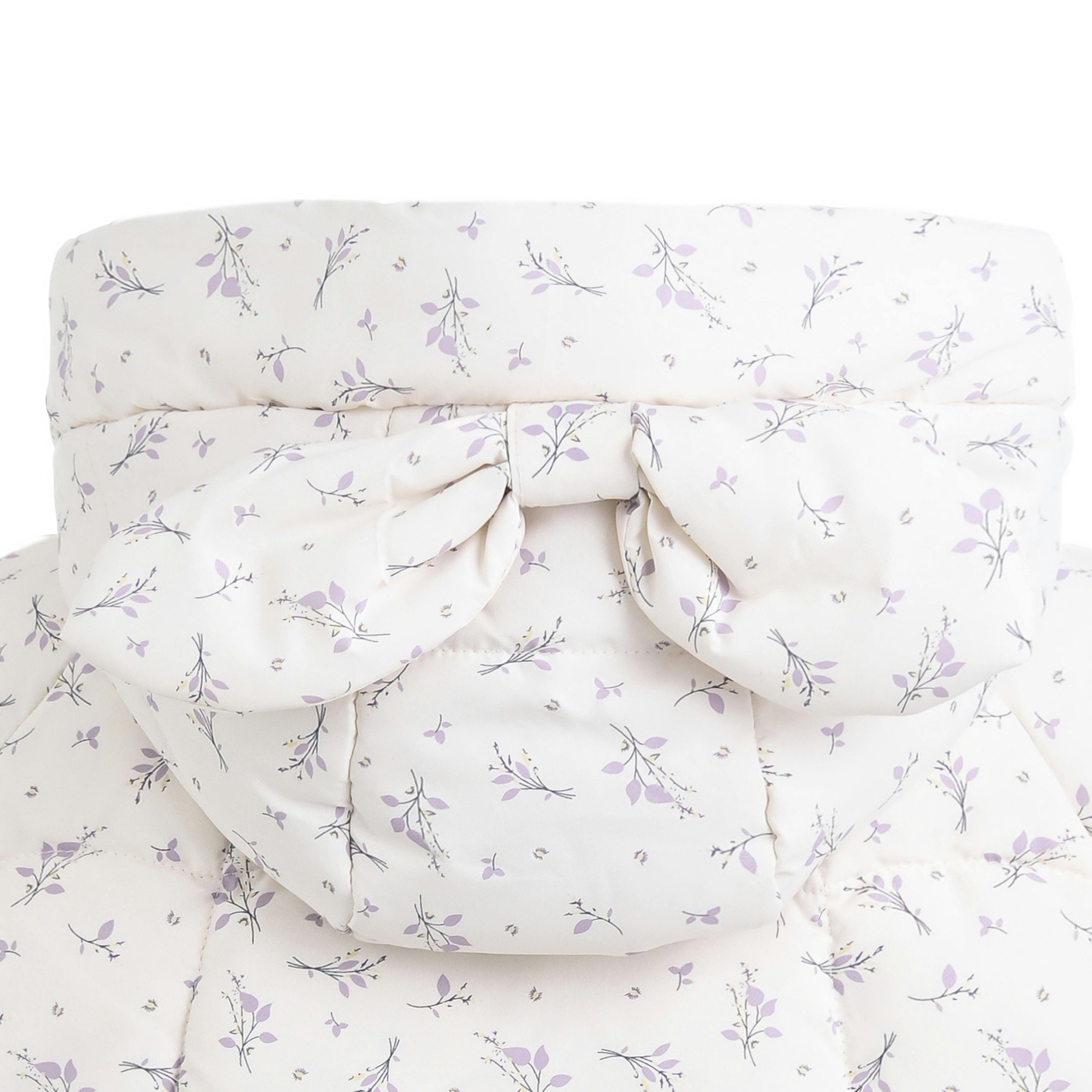 Cream Floral Hooded Jacket