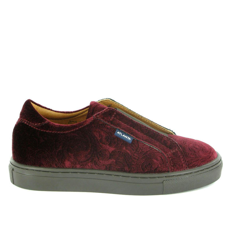 Velvet Slip On Sneaker, Burgundy