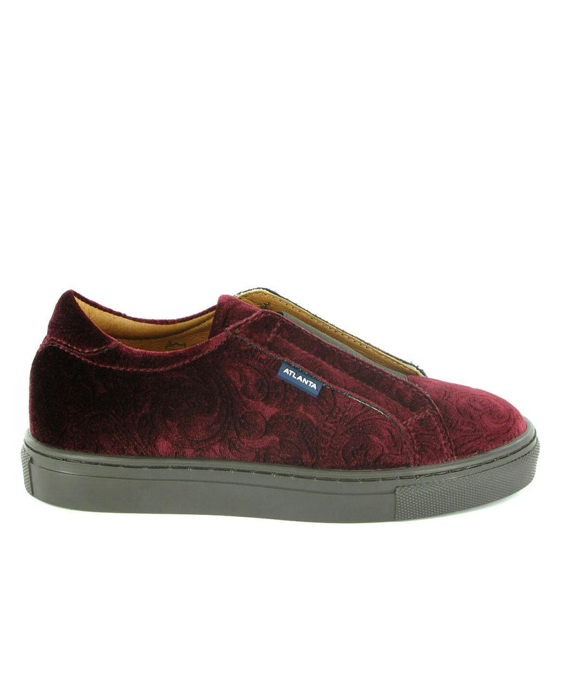 Velvet Slip On Sneaker, Burgundy
