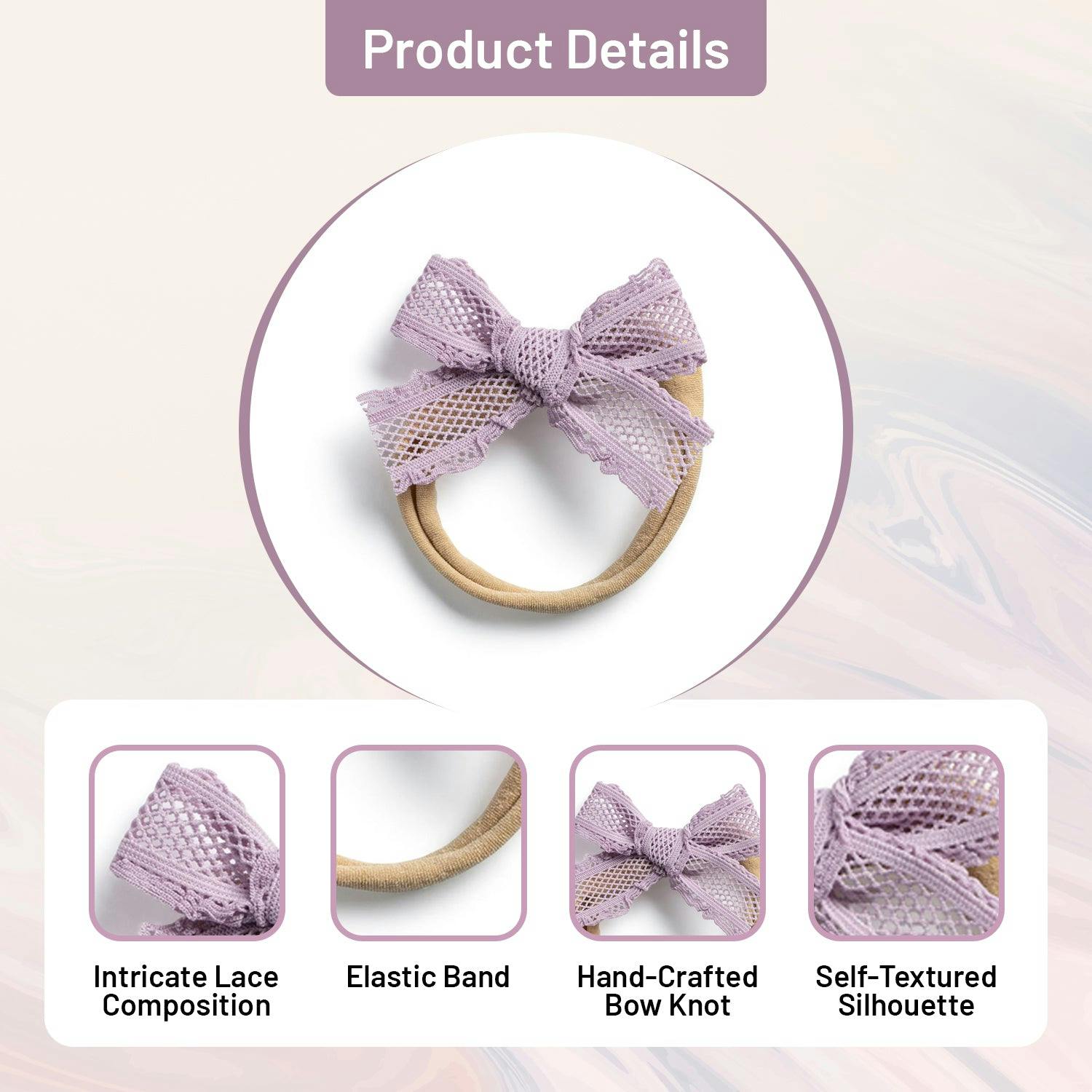 Halo Luxe Mae Lattice Lace Baby Headband - Lavender