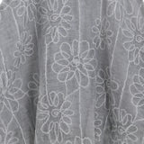 Gray Floral Embroidered Short Set