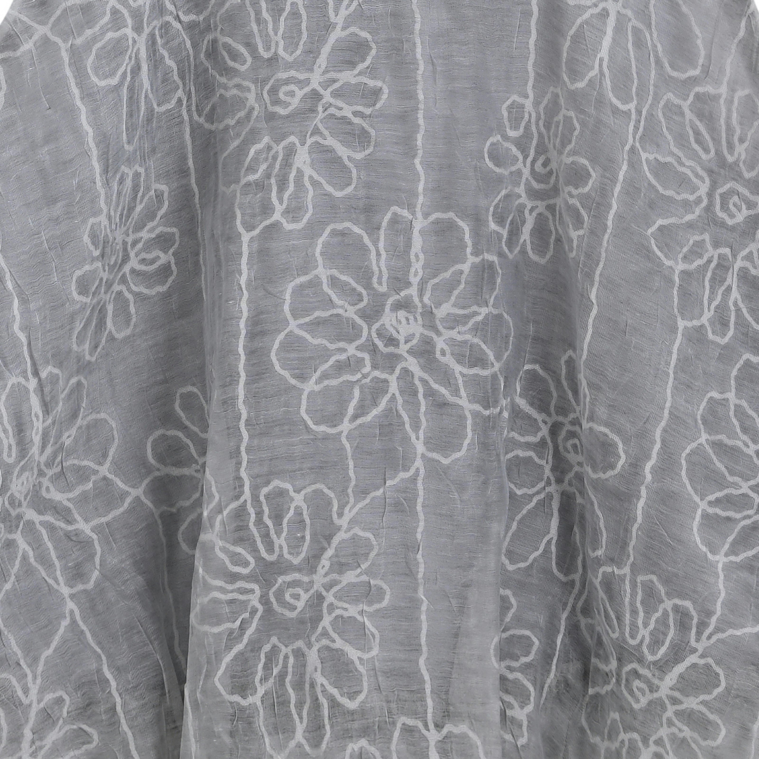 Gray Floral Embroidered Short Set