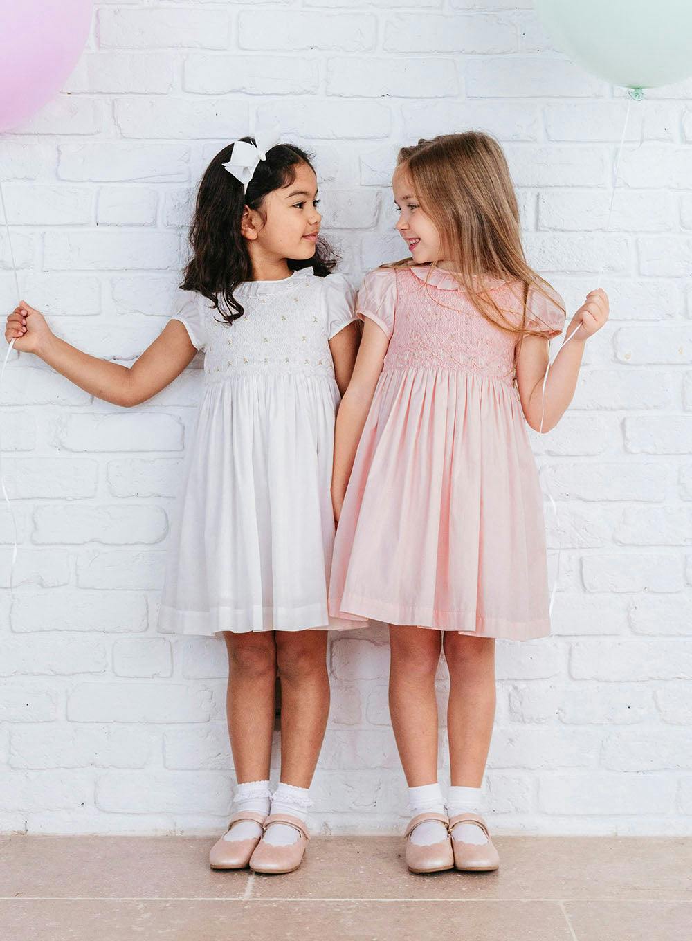 Willow Rose Hand Smocked Dress in Pink