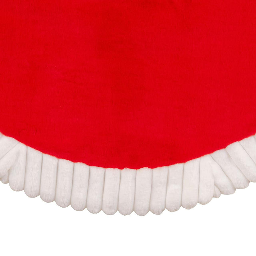 Kurt Adler 48-Inch Red and White Faux Fur Tree Skirt
