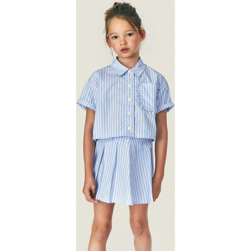 Mipounet SS26 Sia Popelin, Shirt Ecru Blue