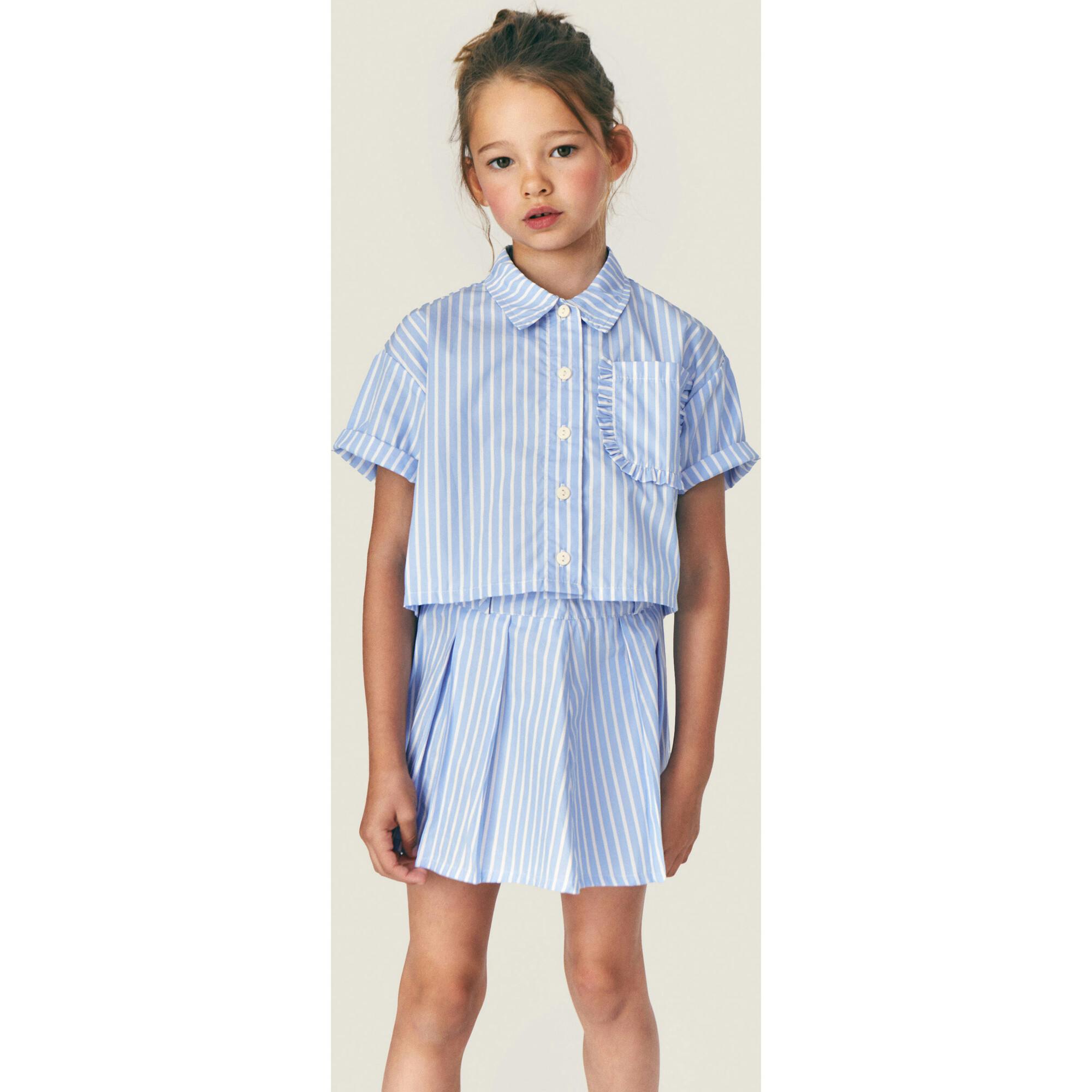 Mipounet SS26 Sia Popelin, Skirt Ecru Blue