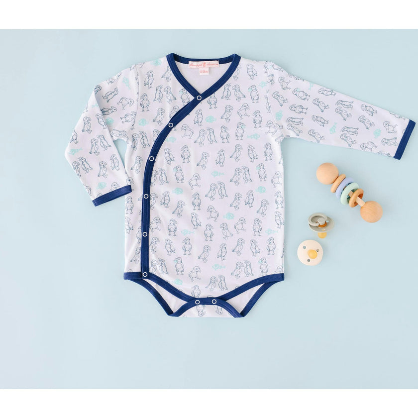 Puffin Print Kimono Onesie
