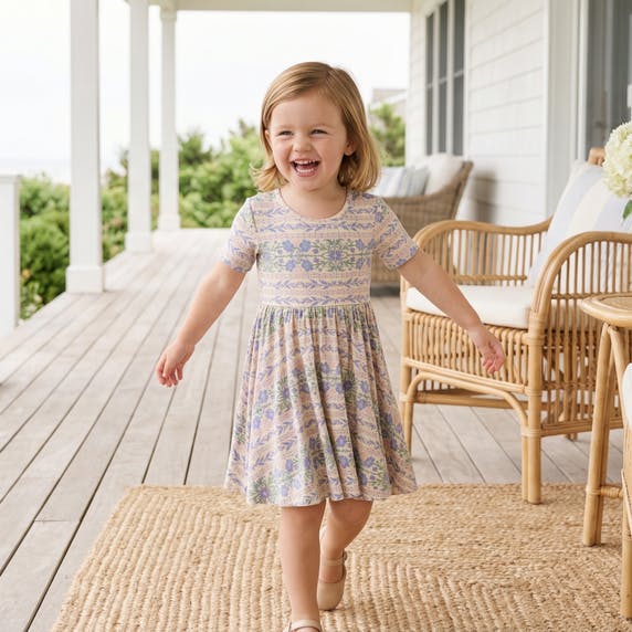 Spring Cascade Bamboo Twirl Dress