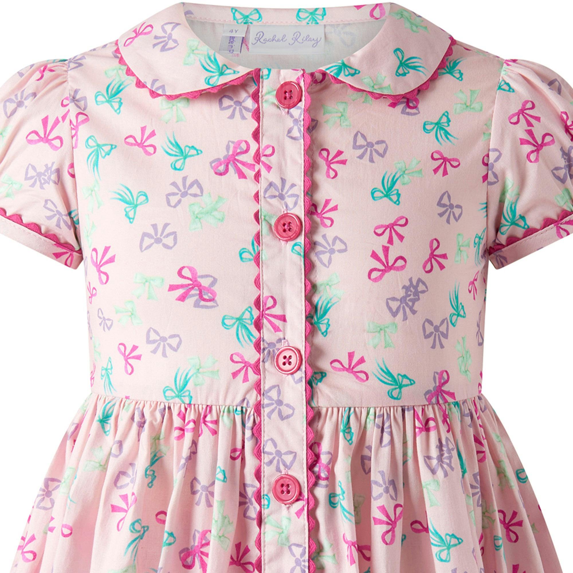 Bow Button-Front Dress