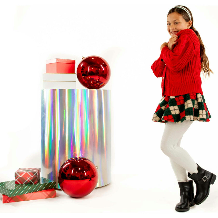 A Leading Role Premium Child Sherpa Argyle Swing Skirt, Multi