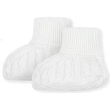 Organic Sweater Beanie and Bootie 2-Piece Set, White