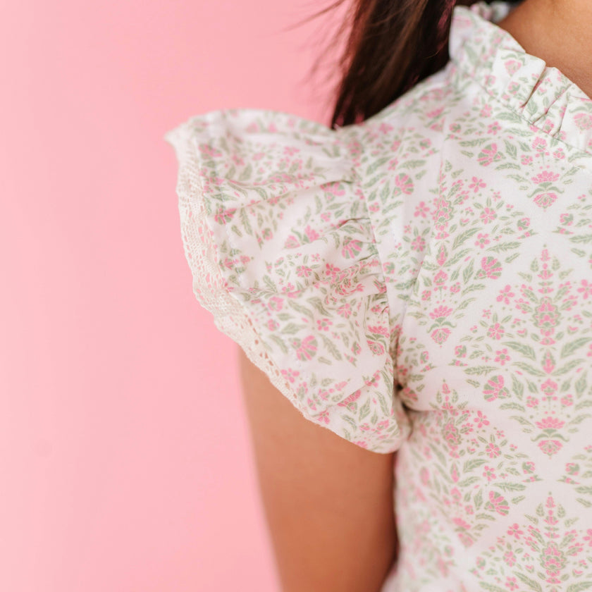 Spring Mosaic Ruffle Dress