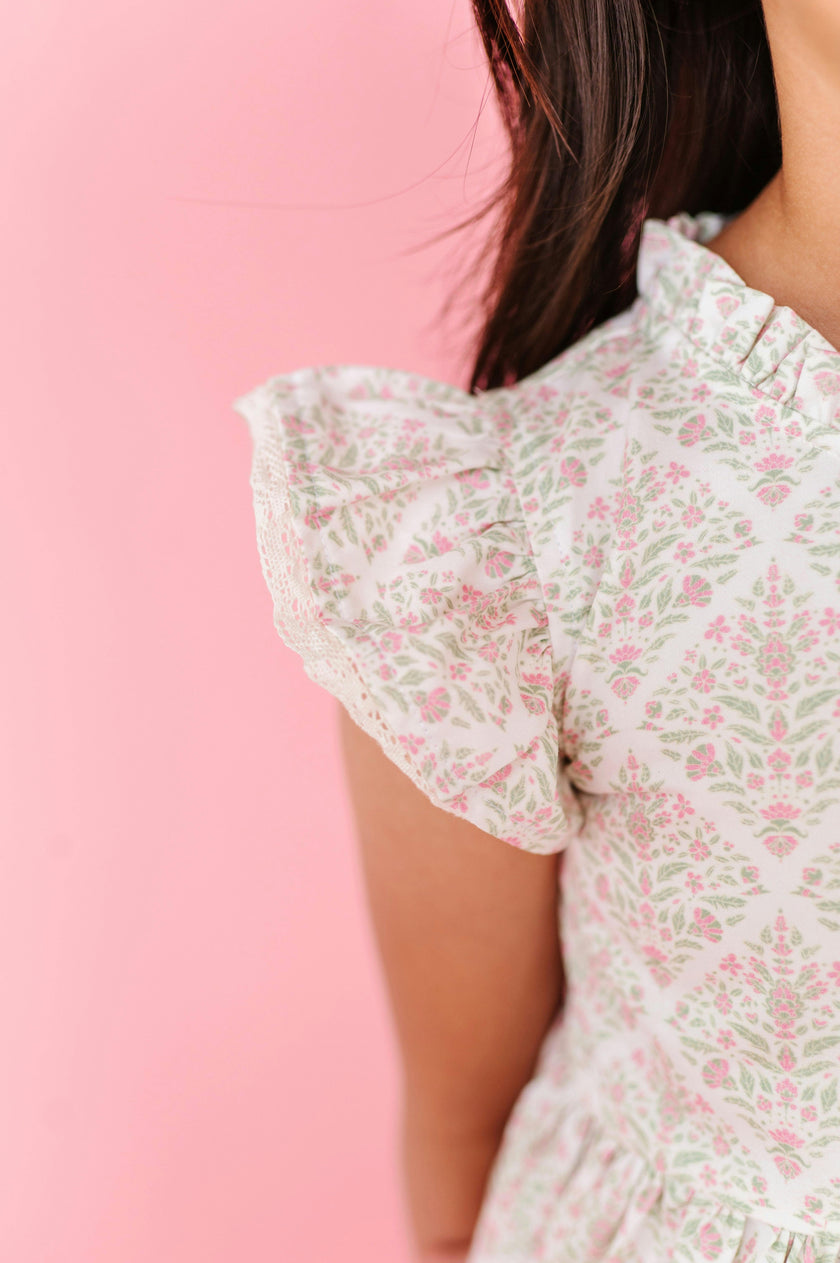 Spring Mosaic Ruffle Dress