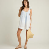 women's white scalloped button up dress