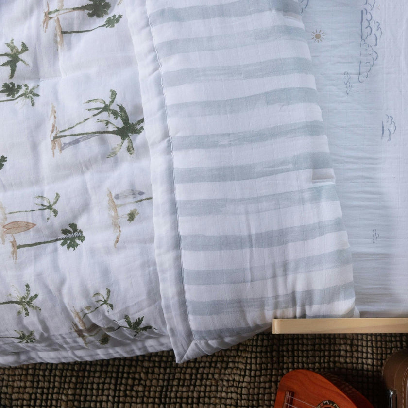Cotton Muslin Toddler Comforter - Palm Paradise