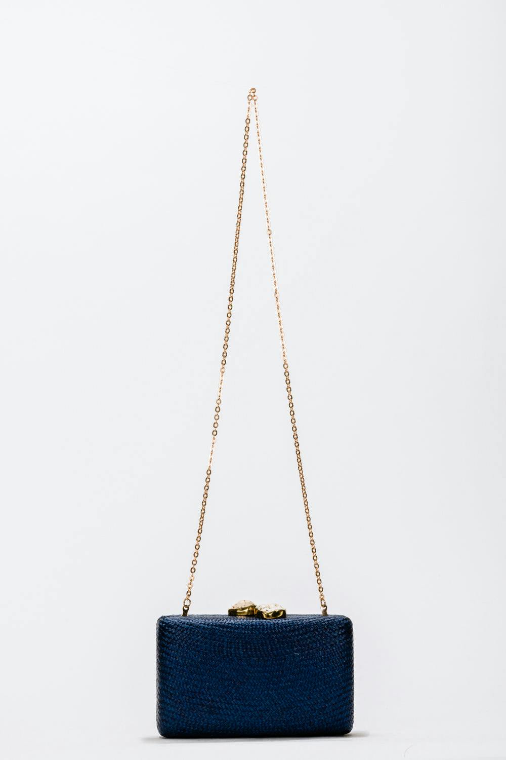 Women's Jen Straw White Stone Clutch Bag